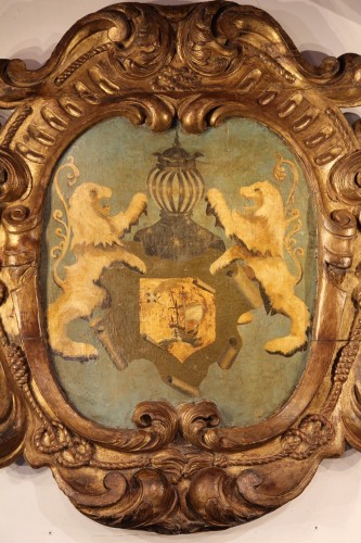 Important cartouche baroque. Travail hispano-flamand. Epoque XVIIe - Objet de décoration Style 