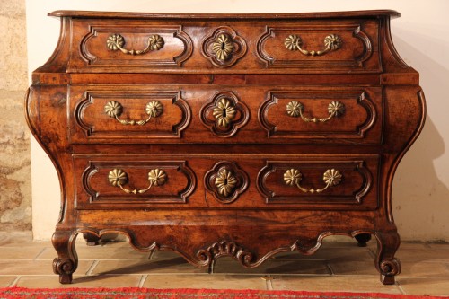 Furniture  - Early 18thC French  Regence chest of drawers called “commode tombeau&quot;