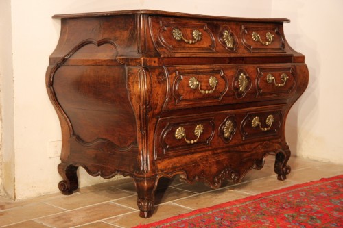18th century - Early 18thC French  Regence chest of drawers called “commode tombeau&quot;