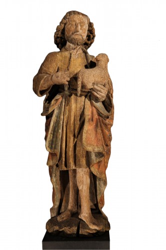 Middle of 16thC. St John the Baptist in Oak wood with traces of polychromy