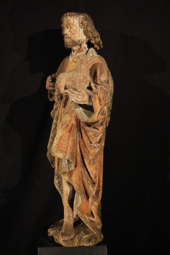 Sculpture  - Middle of 16thC. St John the Baptist in Oak wood with traces of polychromy