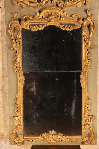 Miroirs, Trumeaux  - Trumeau de boiserie Régence d’époque XVIIIe