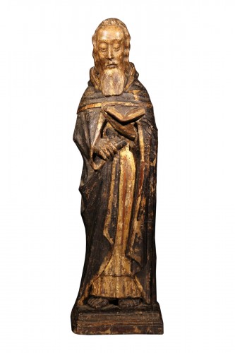 St Antoine le Grand en b doré et polychrome, époque gothique
