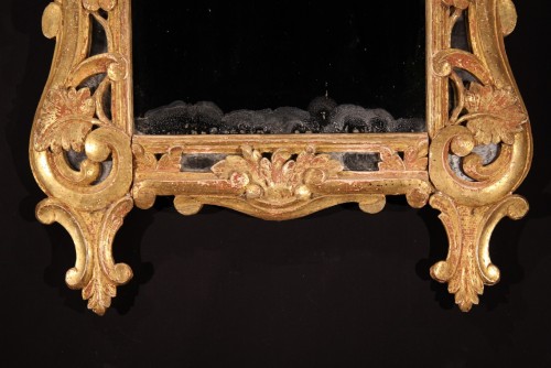 Mirrors, Trumeau  - Late 18th C mirror with glazing bead, in gilt wood, Provencal work.