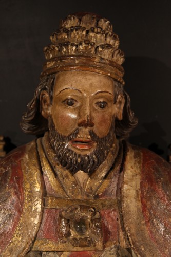 Saint Peter as Supreme Pontiff. Late 16th C statue from Northern France. - Sculpture Style 