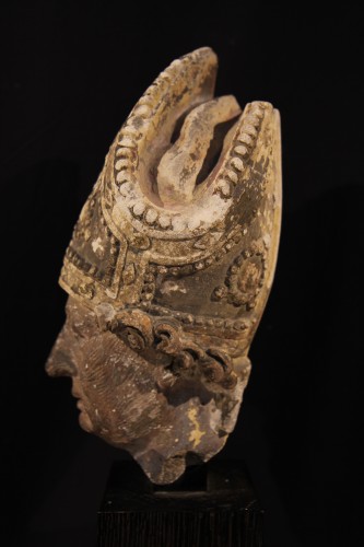  - Early 16th C bishop’s head in limestone . From Southern France (Languedoc).