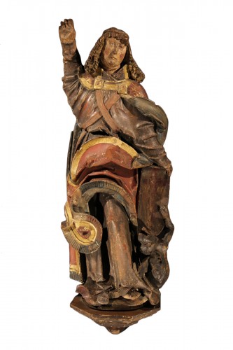 1st half of 16th C Swabian sculpture. Saint Georges slaying the Devil.