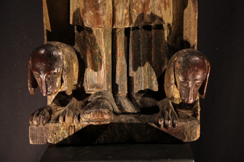 Sculpture Sculpture en Bois - Saint Dominique, bois de chêne avec restes de polychromie fin XVIe