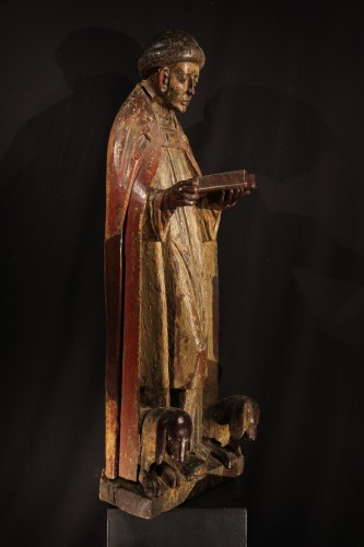 <= 16th century - Late 16th C Statue: Saint Dominique in coak wood with traces of polychromy.