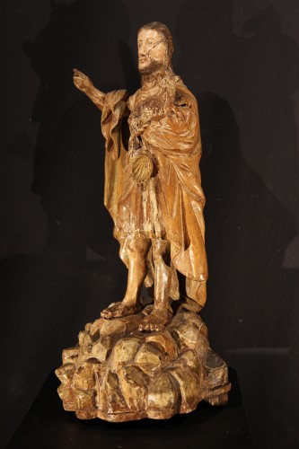 Sculpture  - 18thC Spanish School. St John the Baptist. Sculpture in walnut wood.