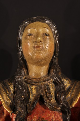  - 18thC Virgin of the Assumption. Polychrome and gilt wood. Brazilian baroque