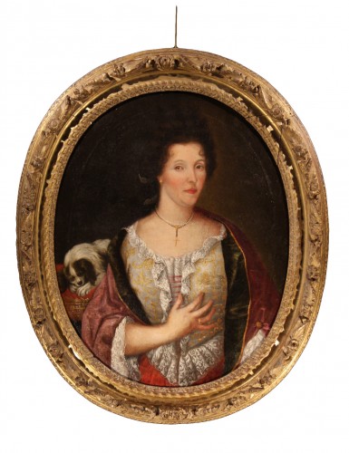 18th C French school, Half-length portrait of a lady