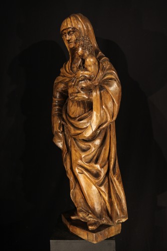 Sculpture  - A Late 16th C walnut wood St Anne and the Child. Southern France