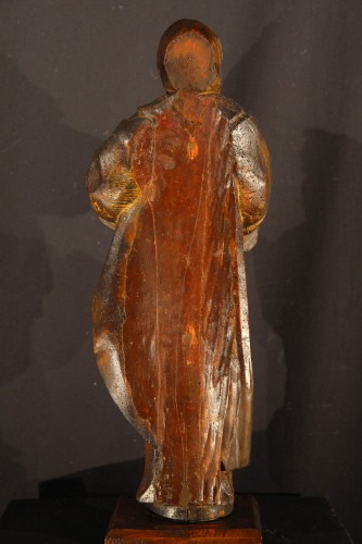 17th century - St Antony the Great - Walnut wood with traces of gilding and polychromies.