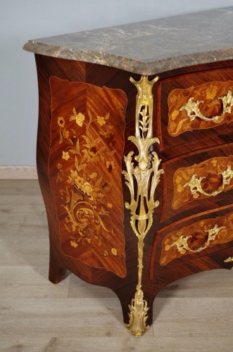 Napoleon III chest of drawers in gilded bronze marquetry - Napoléon III