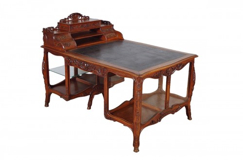 Double-sided walnut desk circa 1900