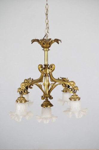 Neo-Gothic bronze chandelier circa 1880 - Lighting Style Napoléon III