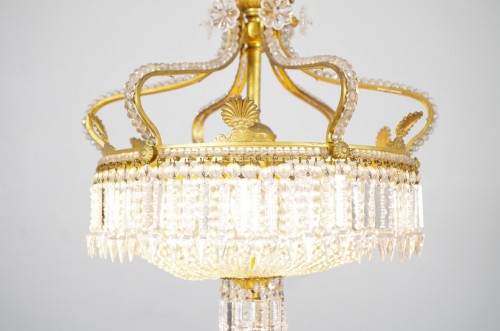 Lustre en bronze doré et cristal vers 1880 - Luminaires Style Napoléon III