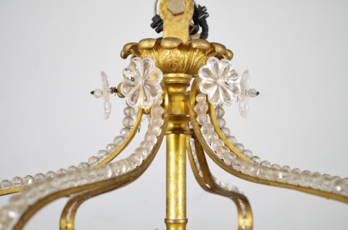 XIXe siècle - Lustre en bronze doré et cristal vers 1880