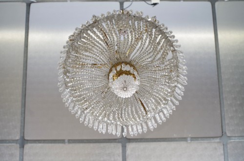 Antiquités - Lustre en bronze doré et cristal vers 1880