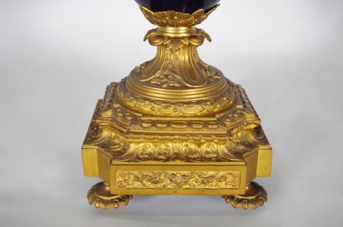 Antiquités - French Napoléon III bronze and porcelain candelabra