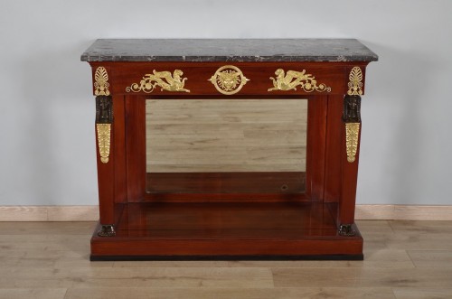 A mahogamy &quot;Retour d&#039;Egypte&quot; console table - Furniture Style Empire