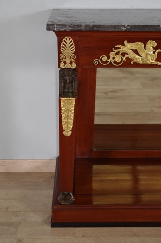 A mahogamy &quot;Retour d&#039;Egypte&quot; console table - 