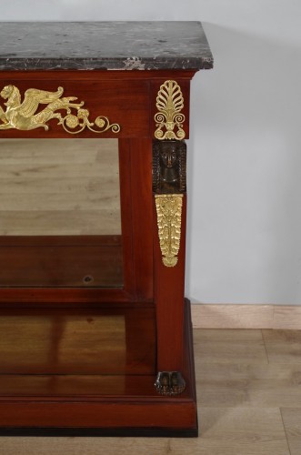 A mahogamy &quot;Retour d&#039;Egypte&quot; console table - Empire