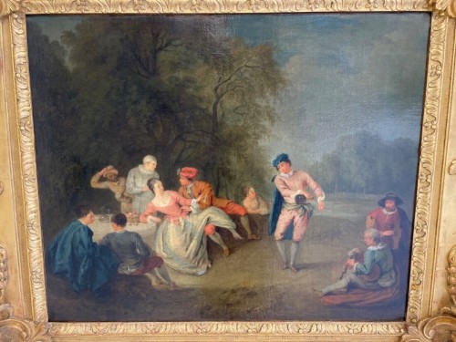Tableaux et dessins Tableaux XVIIIe siècle - Fête galante, éciole française du 18e siècle
