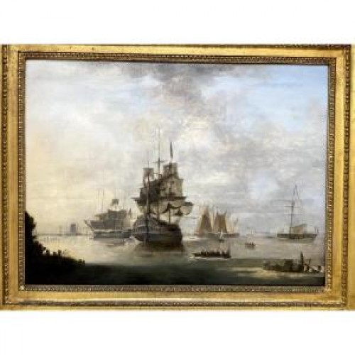 Dominique de Bast (1781-1842) - Navires dans une baie