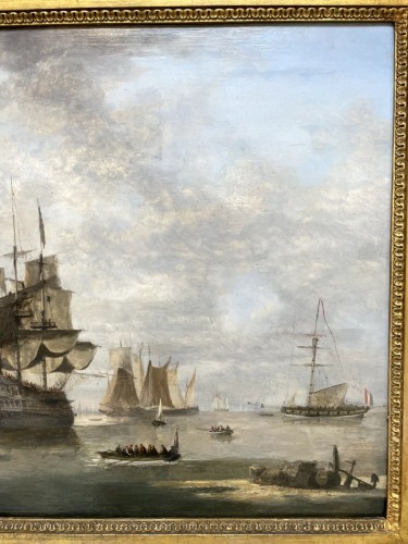 XIXe siècle - Dominique de Bast (1781-1842) - Navires dans une baie