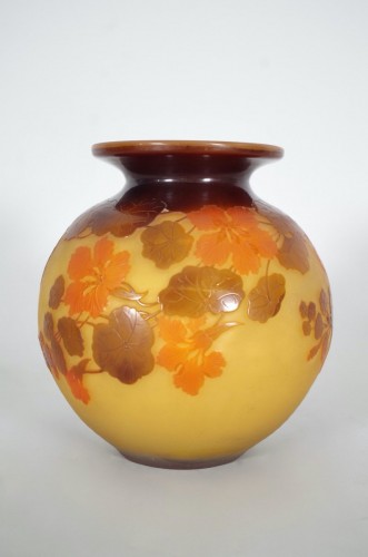 Emile Gallé - Vase aux capucines - Verrerie, Cristallerie Style Art nouveau