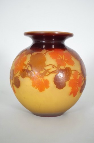 Emile Gallé - Vase aux capucines - Antiquités Saint Jean