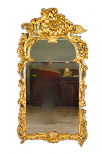 Large. Régence gilded wood mirror