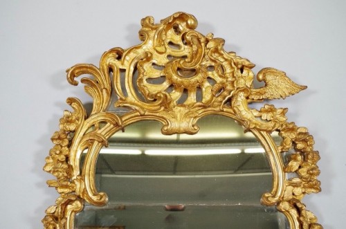 Large. Régence gilded wood mirror - Mirrors, Trumeau Style French Regence