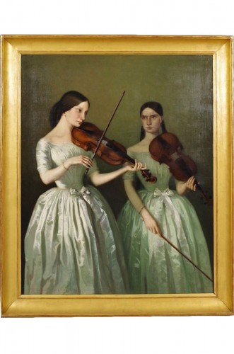 Honoré Chapuis (1817-1896) - Teresa and Maria Milanollo