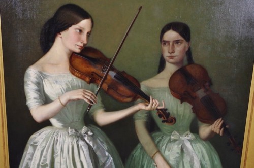 Paintings & Drawings  - Honoré Chapuis (1817-1896) - Teresa and Maria Milanollo