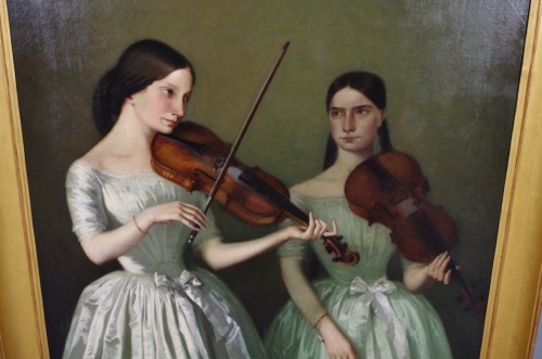 Honoré Chapuis (1817-1896) - Teresa and Maria Milanollo - 