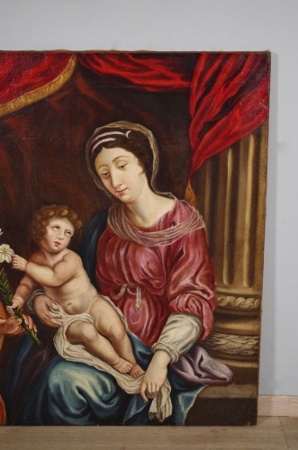 XVIIe siècle - La Sainte Famille : tableau époque Louis XIII