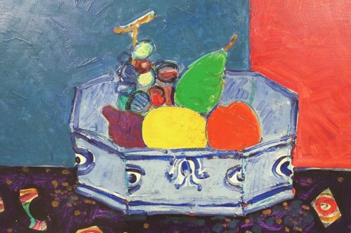Tableaux et dessins  - Jardinière de fruits - Paul Aïzpiri  (né en 1919)