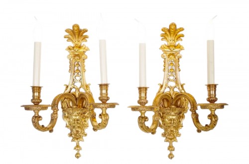 Henri Vian - Pair of ormolu sconces circa 1880