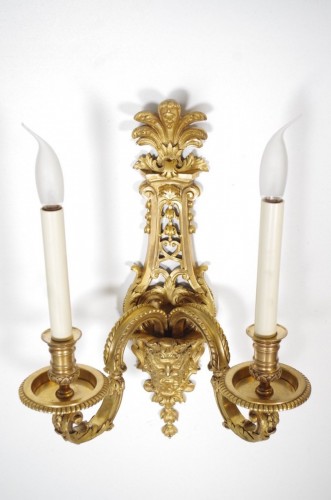 Lighting  - Henri Vian - Pair of ormolu sconces circa 1880