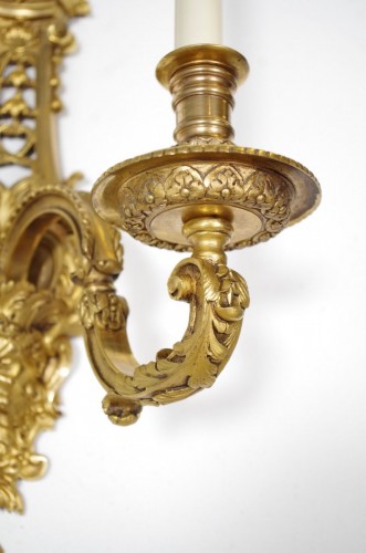 Napoléon III - Henri Vian - Pair of ormolu sconces circa 1880