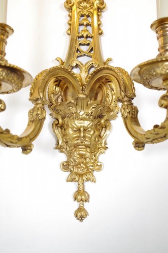 Antiquités - Henri Vian - Pair of ormolu sconces circa 1880