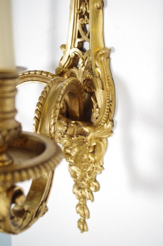 Antiquités - Henri Vian - Pair of ormolu sconces circa 1880