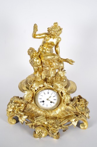 Pendule Napoléon III en bronze doré - Horlogerie Style Napoléon III