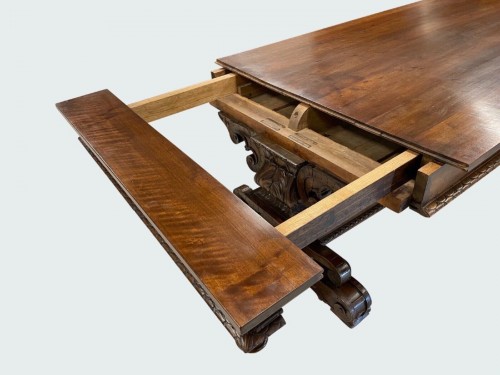 Antiquités - Table de château fin 19e néo Renaissance