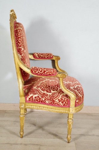 Quatre fauteuils bois doré style Louis XVI - Napoléon III