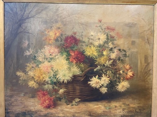 Tableaux et dessins Tableaux XIXe siècle - Barbaud Koch (1862-1932) panier de fleurs