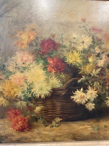 XIXe siècle - Barbaud Koch (1862-1932) panier de fleurs